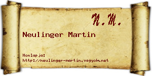 Neulinger Martin névjegykártya